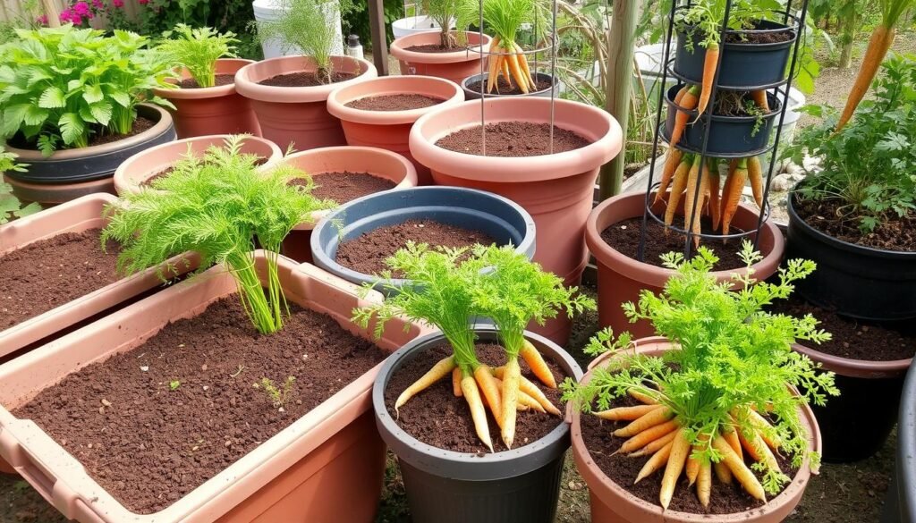 container size and shape for growing carrots