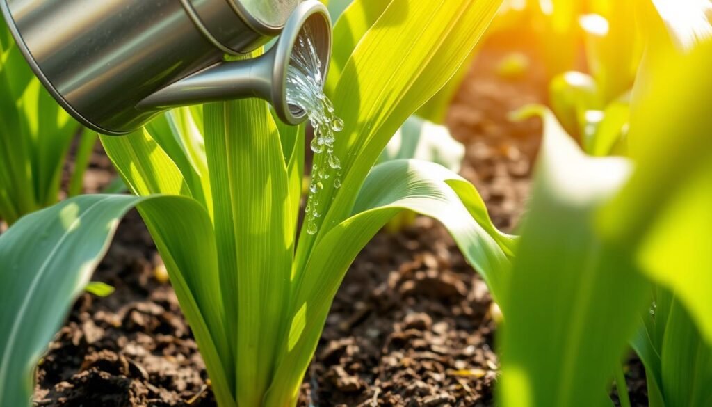 corn plant watering techniques