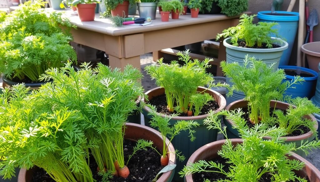 growing carrots in pots