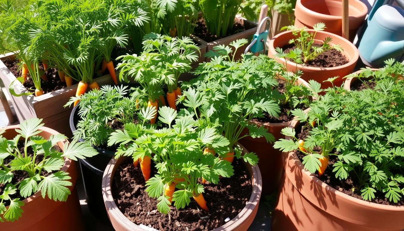 how to grow carrots in containers