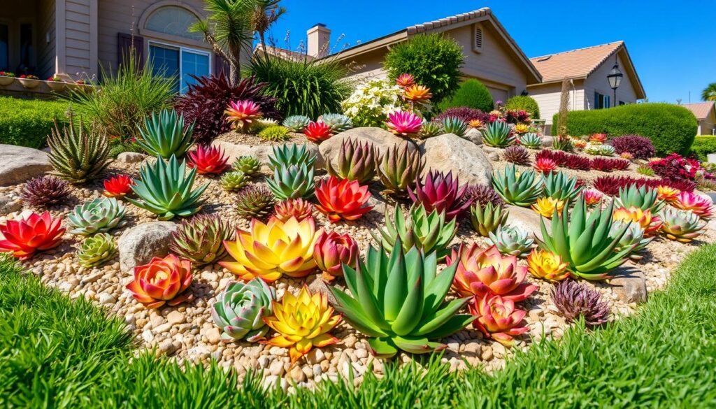 Front yard succulent garden ideas