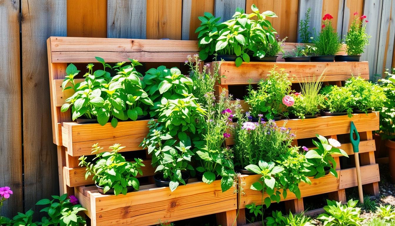 herb garden from pallets