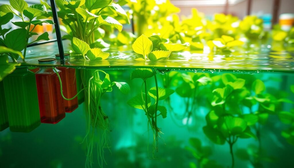 nutrient-rich water in hydroponic systems